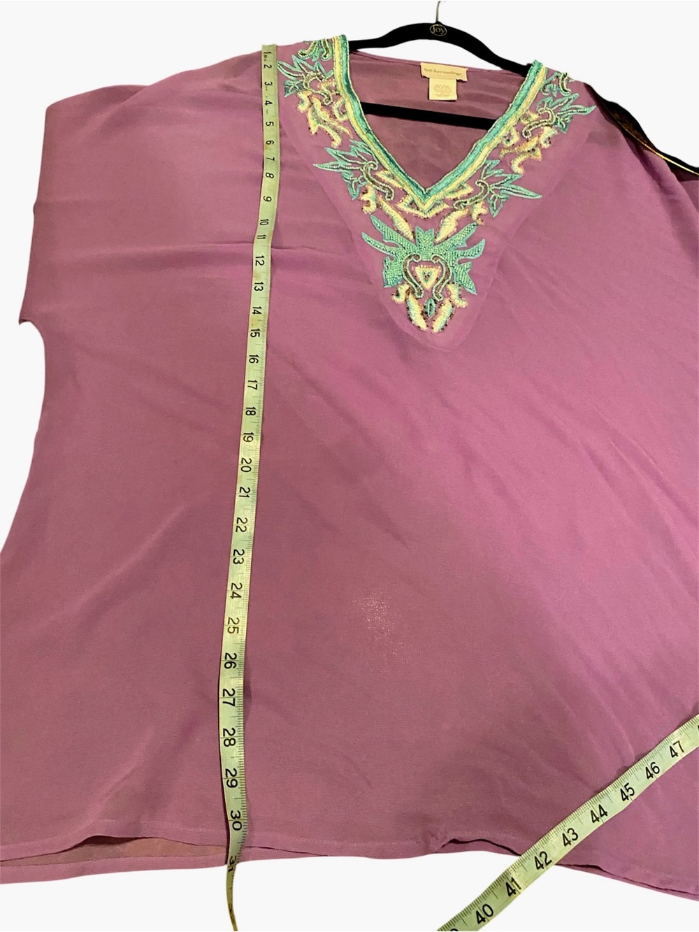 Soft Surroundings 
Purple Embroidered Tunic 
Teal/Cream Accents
Size 3X
NWOT - Picture 7 of 8